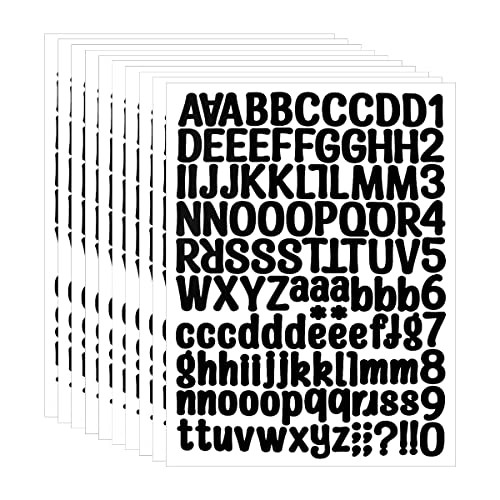 1260 Pieces 10 Sheets A4 Vinyl Letter Sticker, Self Adhesive Letters Numbers