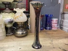 Gorgeous Antique Fenton Cobalt Blue Carnival Glass Vase / Nice Color