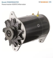 POWERMASTER 820512 Alternator ElCamino K10 K20 Biscayne C10 Corvair F85 Super 88