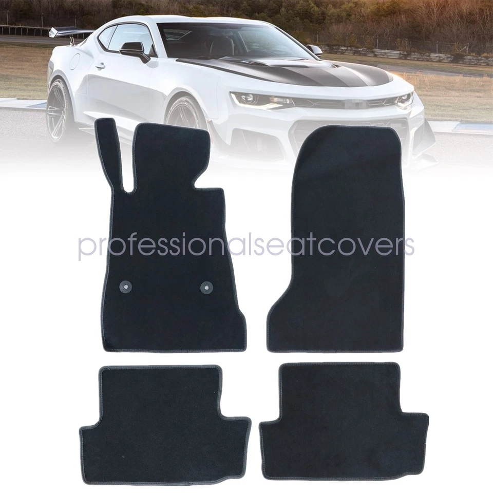 Alfombrillas alfombrillas delanteras y traseras 4 piezas para Chevrolet Camaro LT ZL1 LT1 2016-2024 Foto 3 de 4