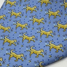 Vineyard Vines Golden Retriever Dogs Silk Tie USA Hand Made Light Blue Shep Ian