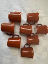 Corningware -Pyrex Tableware Burnt Orange Coffee Cups 8 pieces