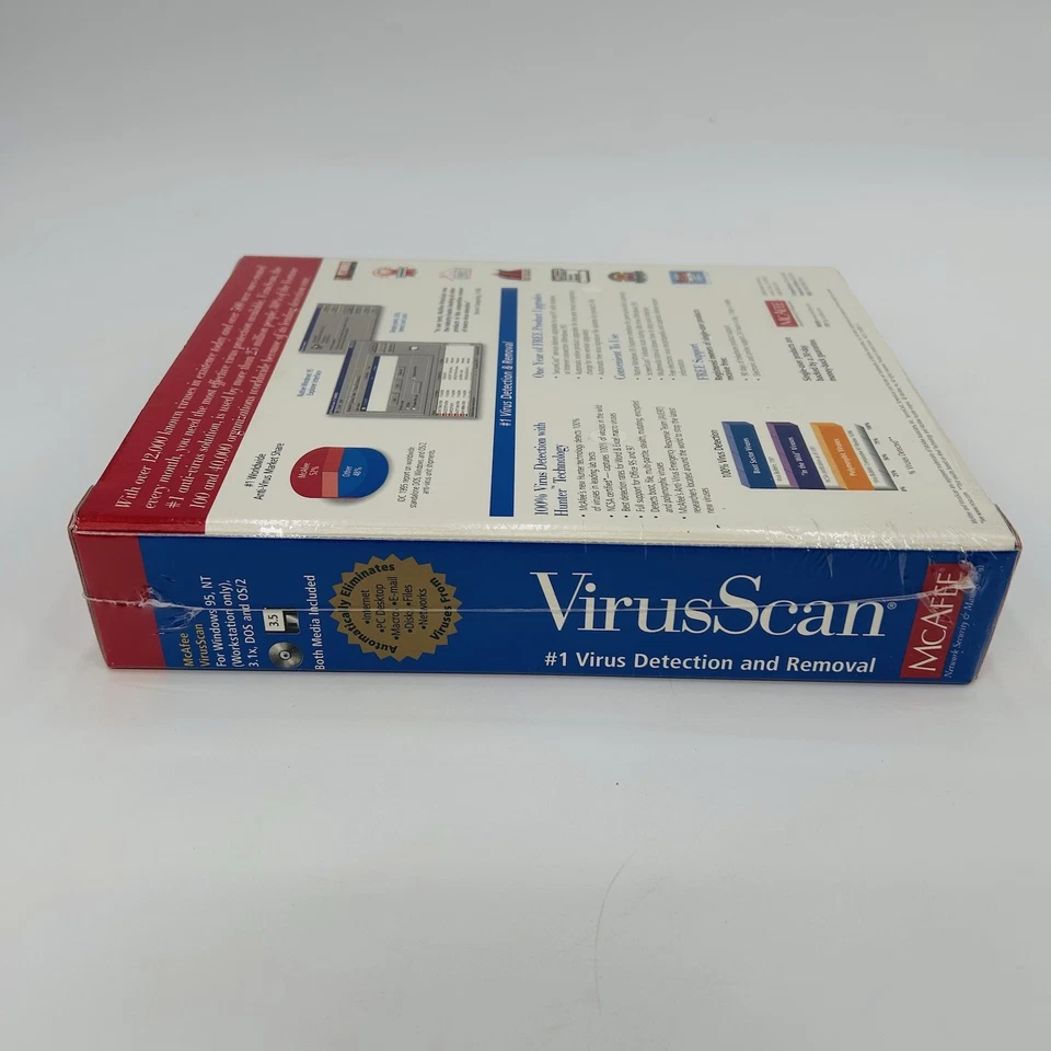 McAfee VirusScan for Win 95 / NT CD & 3.5" Disks Vers. 3.1x ~ New SEALED Vintage - Image 3 of 3
