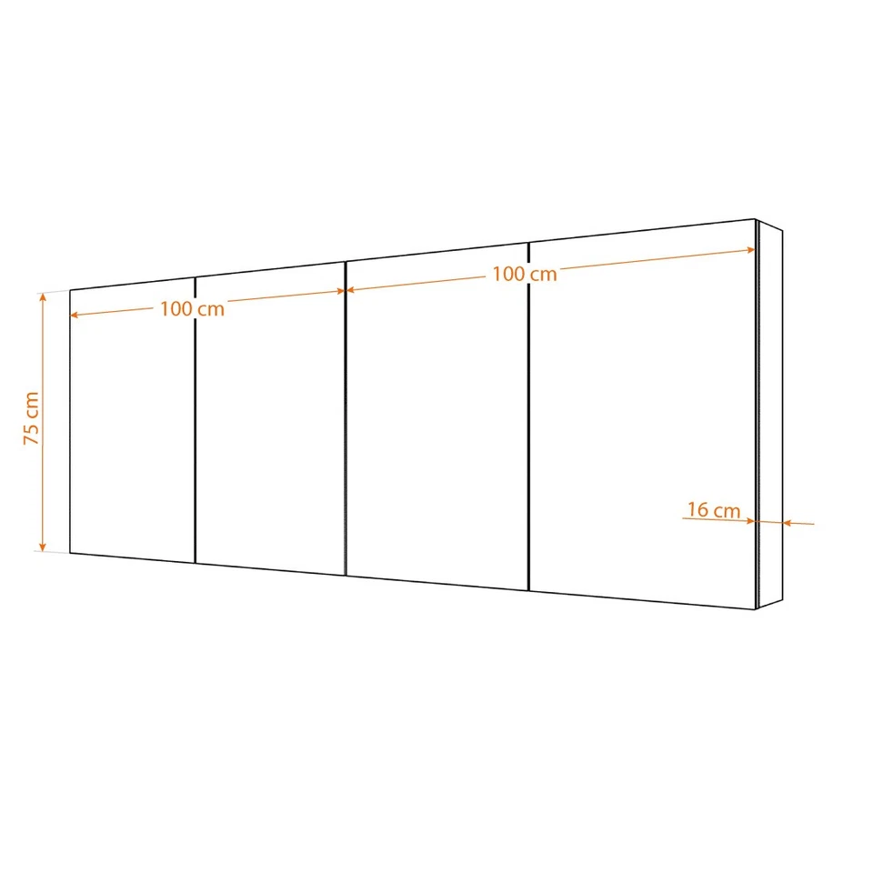 Spiegelschrank, Badspiegel, Badezimmer Spiegel City 200cm weiß - Bild 3 von 3