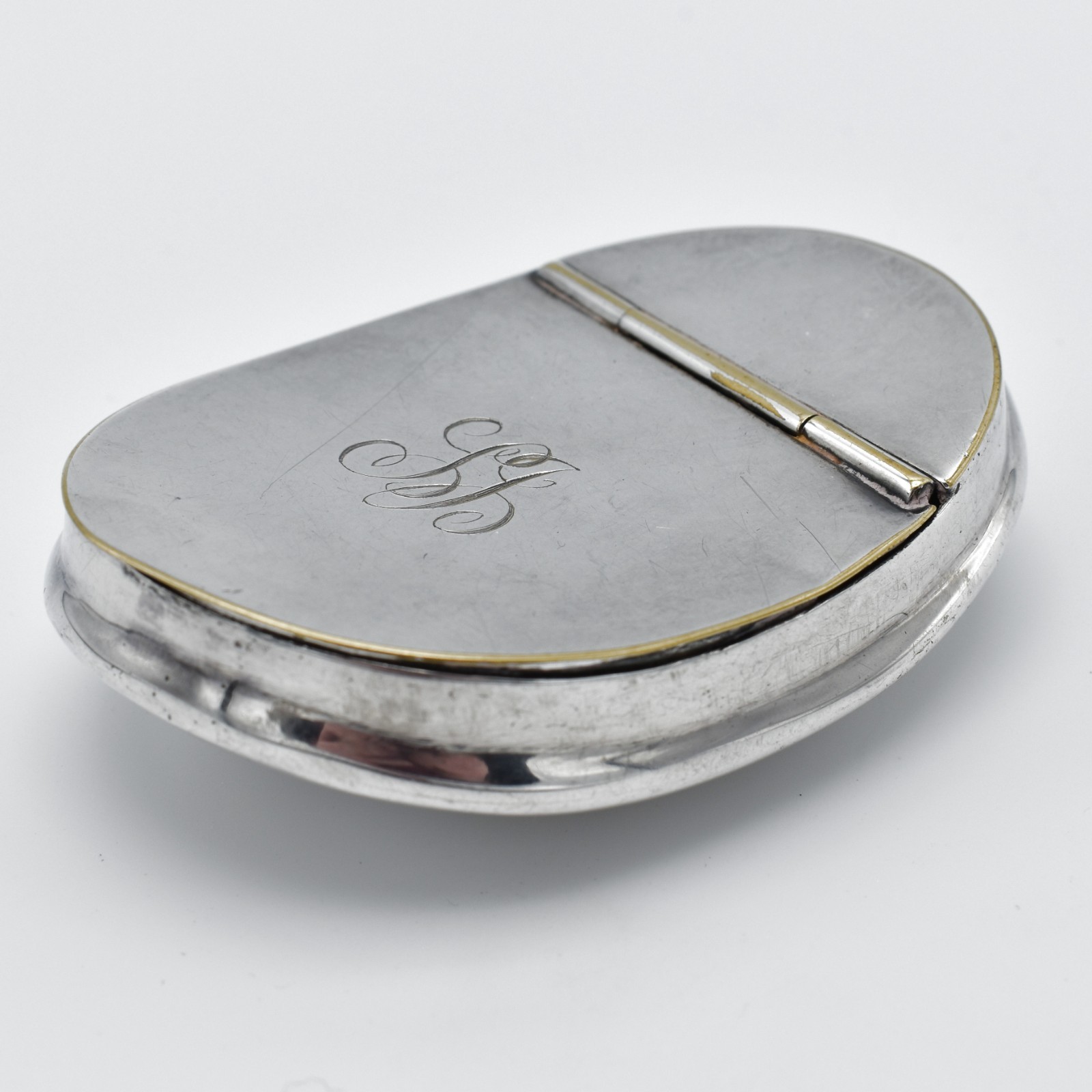 Antique Silver Plated Miners Snuff Box Tobacco Box Georgian Victorian