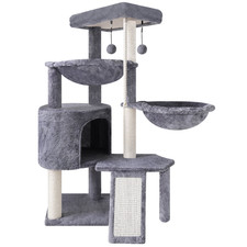 37.4'' Cat Tree Tower with Scratching Posts, Hammocks, and Condo - Grey
