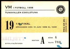 Ticket 1958 Paraguay vs. Yugoslavia World Cup 1958 #19 25629