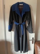 Mansfield Vintage Grey & Blue Wool/Cashmere Coat - UK Size 8 