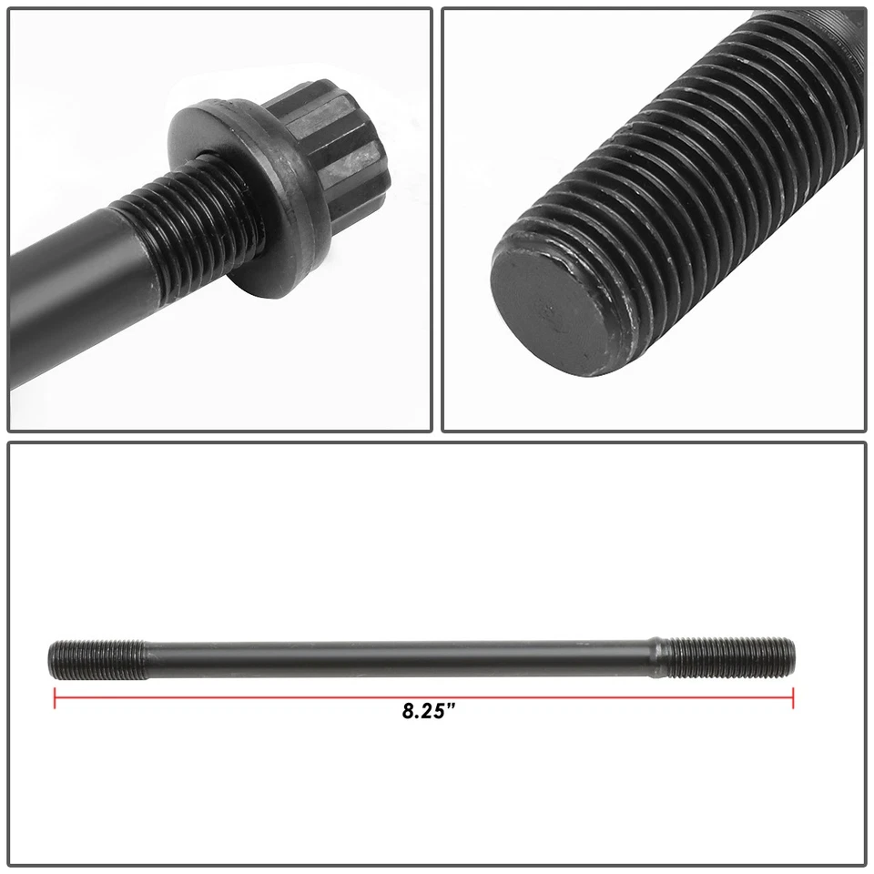 Kits de pernos de cabeza de tuercas hexagonales de cilindro de 12 puntos para motor Honda Prelude H22 93-01 Foto 3 de 4