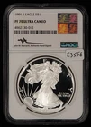 1991-S 1 oz Silver American Eagle Proof - PQ Coin Mercanti - NGC PF 70 - E3556