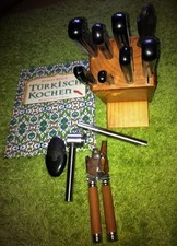 Messerblock Messer Edelstahlseife Knoblauchpresse Dosenöffner Türkisch kochen