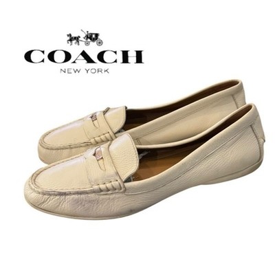 Coach “Penny” Cream Leather Slip-on Flats Loafers 10 | eBay display picture 2