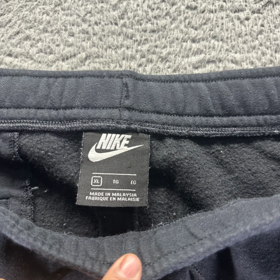 Nike Pantalón Deportivo Para Hombres XL Negro Algodón Forrado de Vellón Recto Entrenamiento Atlético GIMNASIO Foto 3 de 4