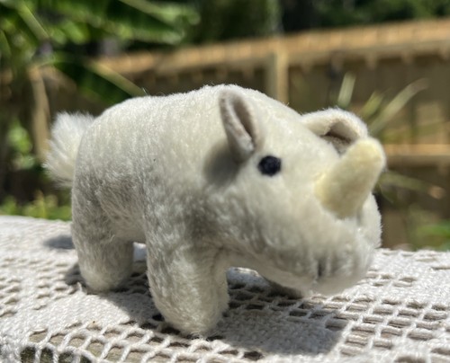 80s-90s? HTF Vintage Collector Mini White Rhino 5" Plush Applause Item# 28603 - Picture 8 of 8