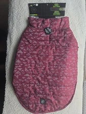 Silver Paw Dog Coat/Jacket Large Maroon And Grey With Silvershield Reversible. 