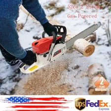 Pro 22" Bar 52cc 2 Stroke Gas Powered Chainsaw Engine Cutting Handheld