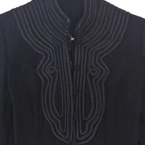 Chaqueta Blazer Tango Negra Adornada Cuello Soporte Botón Frontal Para Mujer Talla 38 Foto 4 de 4