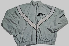 SKILCRAFT Windbreaker Jacket Mens Large Gray Full Zip Army Military Outdoor