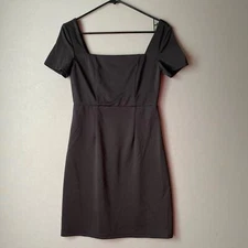 Cider size S short sleeve, black mini sheath dress