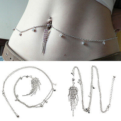 7PCS//Set Stainless Steel Crystal Belly Button Rings Navel Body Jewelry Pierc Jh