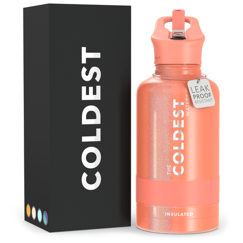 Coldest 64oz Sports Water Bottle Straw Lid Insulated Stainless Steel- 64oz Jug - Picture 303 of 312