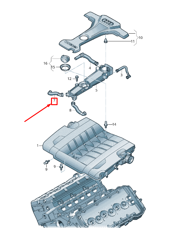 NOUVEAU GUIDE MOLIFOLD AUDI A8 4H FAUX 07P103474F ORIGINAL