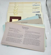 Lot of (6) 1989 First Day of Issue Steamboats 22k Gold Stamps In Envelopes