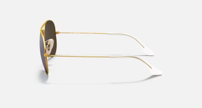 RAY-BAN AVIATOR SUNGLASSES GOLD FRAME W/ SILVER MIRRORED LENS