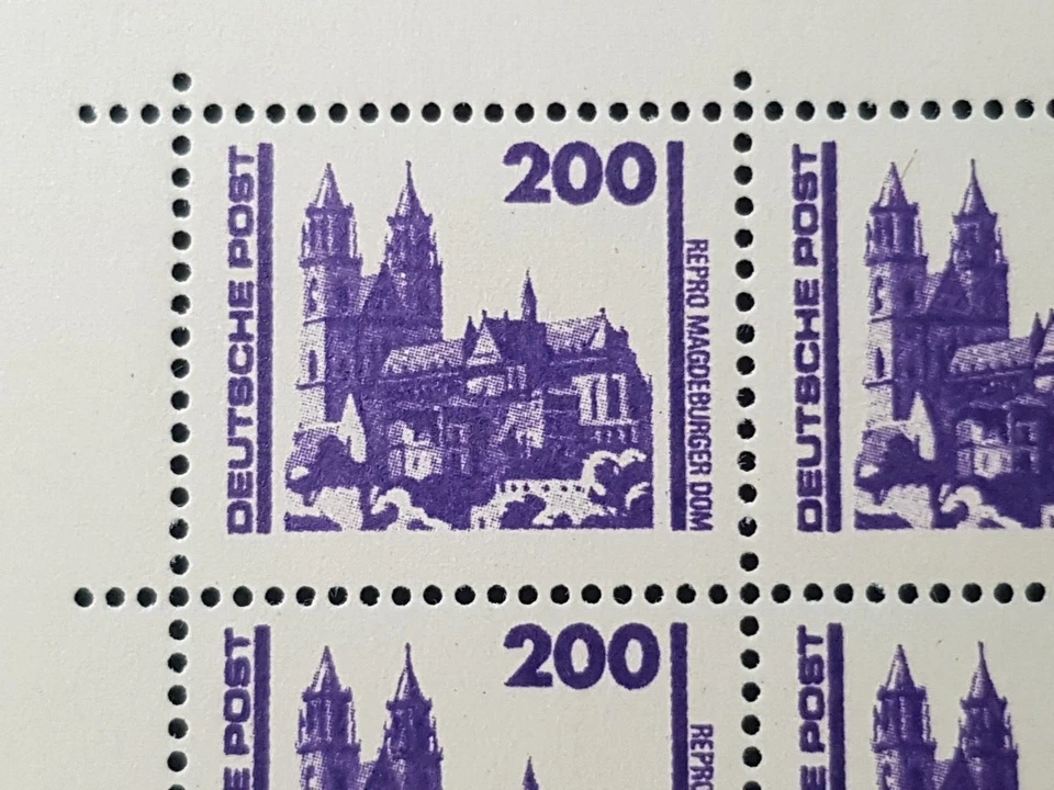 East Germany: Tourist Sights; 200pf Magdeburg Cathedral; reproduction sheet - Image 3 of 3