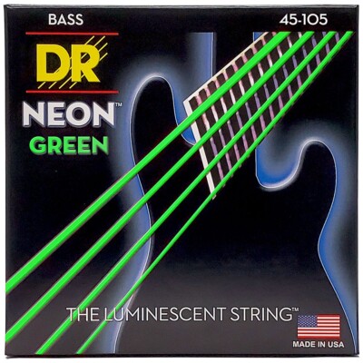 DR NGB-45 Neon Hi-Def Green 4-saitige Basssaiten 45-105