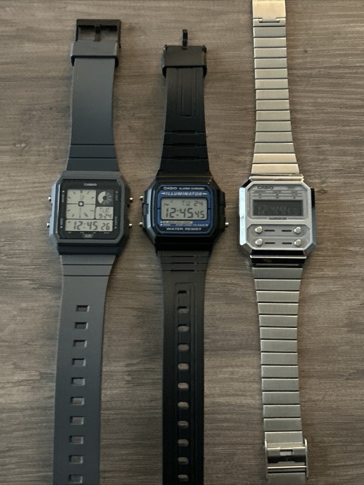 Three Casio Digital Watches eBay