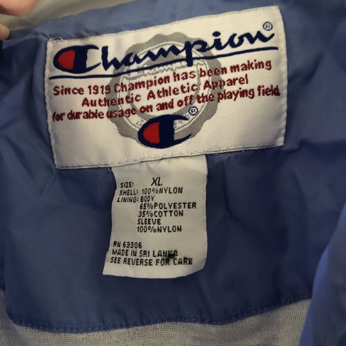 Vintage Champion Jacket Patchwork Nylon Lightweight Lined Track Athletic XL - Picture 8 of 8