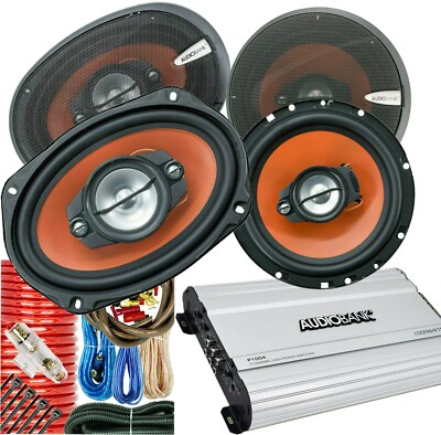 Audiobank 1000W 4CH Car Stereo Amplifier + 6x9'' & 6.5'' Competition Speakers +Kit