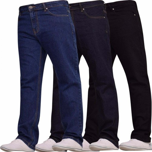 Pantalones de mezclilla para hombre resistentes de pierna recta básicos resistentes 100 % algodón con cremallera - Imagen 3 de 15