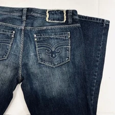 Vintage Helix blue embroided  studs For Men 38"x32"  Slim Booth Opening(84)