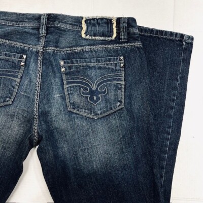 Vintage Helix blue embroided  studs For Men 38''x32''  Slim Booth Opening(84)