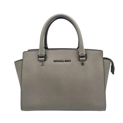 Michael Kors Grey Saffiano Selma Medium Convertible Satchel