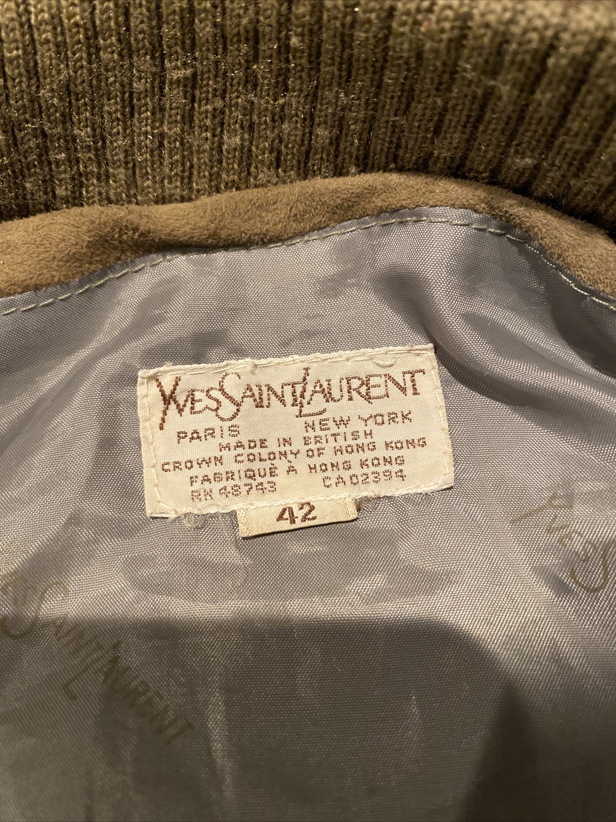 GIACCA VINTAGE YVES SAINT LAURENT DA UOMO MARRONE PELLE SCAMOSCIATA 42 GIACCA VINTAGE ANNI '70