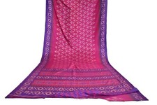 FNC Vintage Pink Sambalpuri Ikat Sarees Handwoven Art Silk Sari Fabric Antique