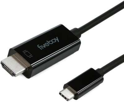 USB C to HDMI Adapter (4K@60Hz), Type C to 4K HDMI Cable, Fiveboy USB 3.1 Type C