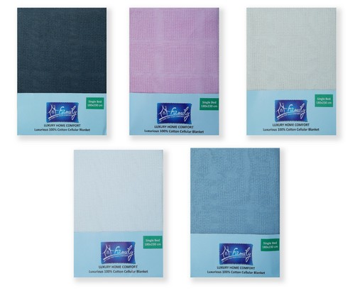 Cellular Blanket Single Double King Pram Ultra soft Cozy Breathable 100% Cotton - Picture 3 of 20