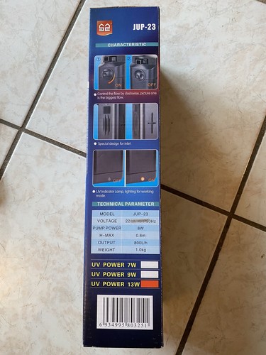 SUNSUN JUP23 13W UV Sterilizer w/ Submersible Filter 150 gal Aquarium Fish Tank - 第 3/9 張圖片
