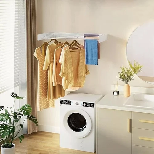 80CM Foldable Clothes Drying Rack Wall Mounted Clothes Drying Rack Holds 40lbs H - Picture 5 of 10