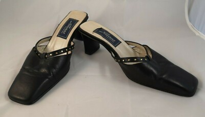 Elegante Vintage Damen-Slipper schwarz Sinmana modisch mit Absatz Größe UK 5
