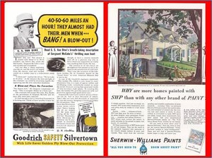 1937 Goodrich Golden Ply Tires S.S. Van Dine - Sherwin-Williams Paint - Print Ad