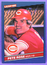 Pete Rose Cincinnati Reds 1986 Leaf Baseball Base Card #53 Ex (corner)