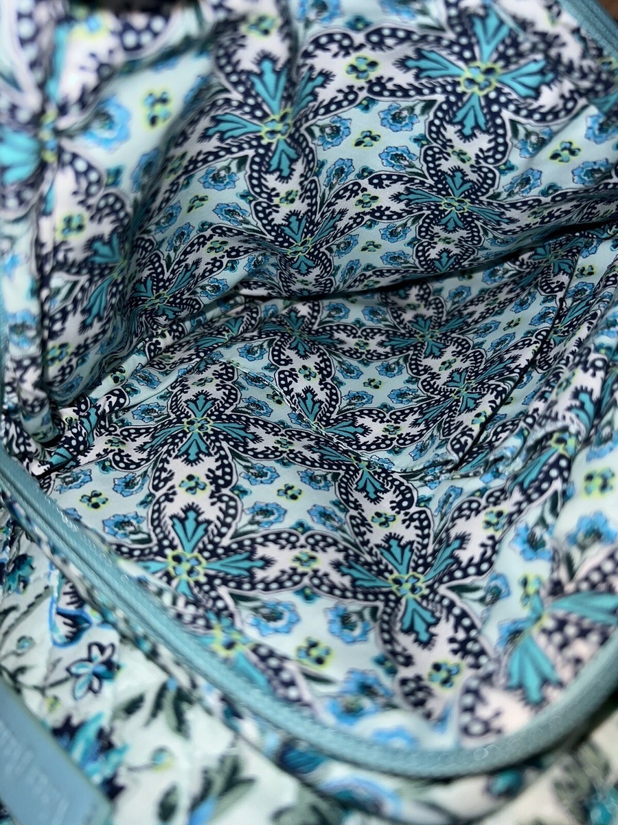 VERA BRADLEY Iconic Sling Backpack Bag CLOUD VINE Aqua Blue  display picture 3