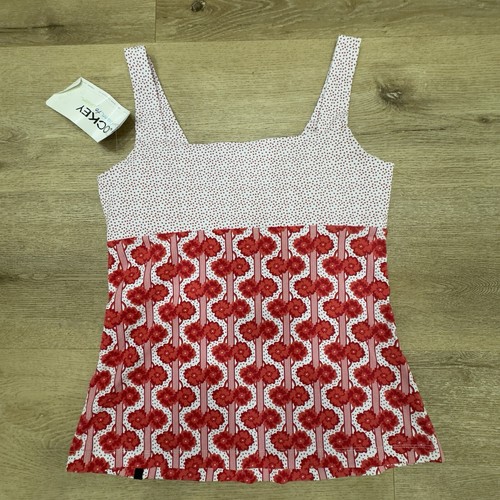 Camiseta sin mangas Jockey para mujer pequeña roja ropa deportiva floral a lunares sujetador incorporado - Imagen 9 de 10