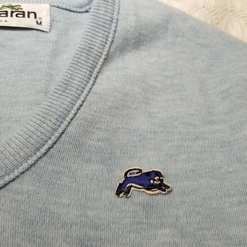 Vintage Garan V-Neck Strickpullover hellblau Gr. M Medium Pulli Made in USA - Bild 7 von 9