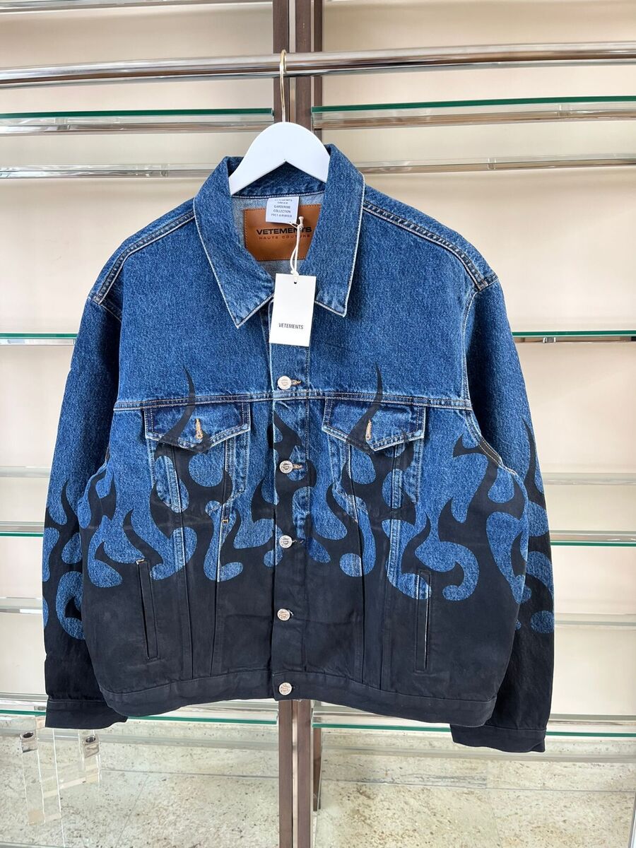 Vetements , Denim Flame Jacket in Blue Black , BNWT L | eBay